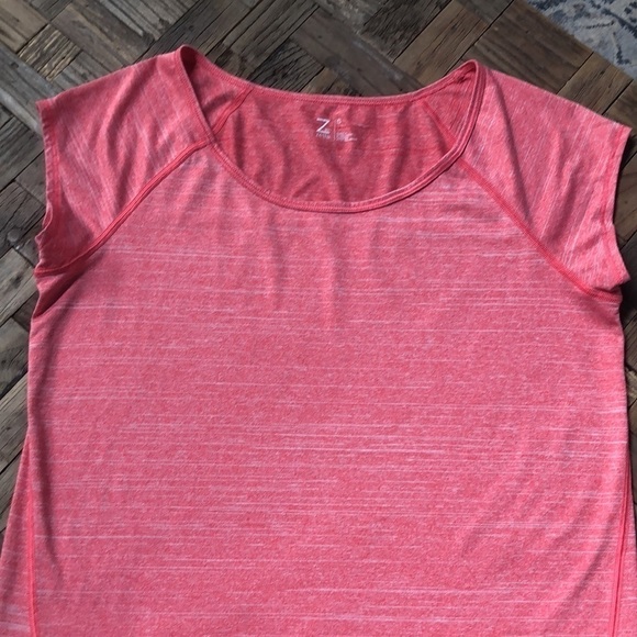 Zella Red-Orange short sleeve athletic top. Size Small - Picture 3 of 8